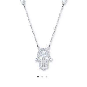 Swarovski silver tone hamsa hand pendant